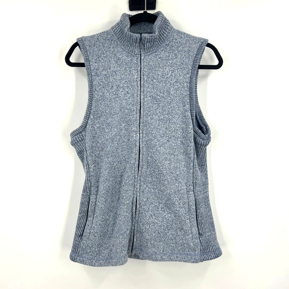 Duluth Trading Heathered Fleece Winter Vest Zippered Pockets Women's Medium - Picture 1 of 6
